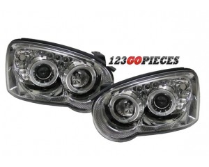 paire de phares design LED chrome pour Subaru IMPREZA 2002-2005